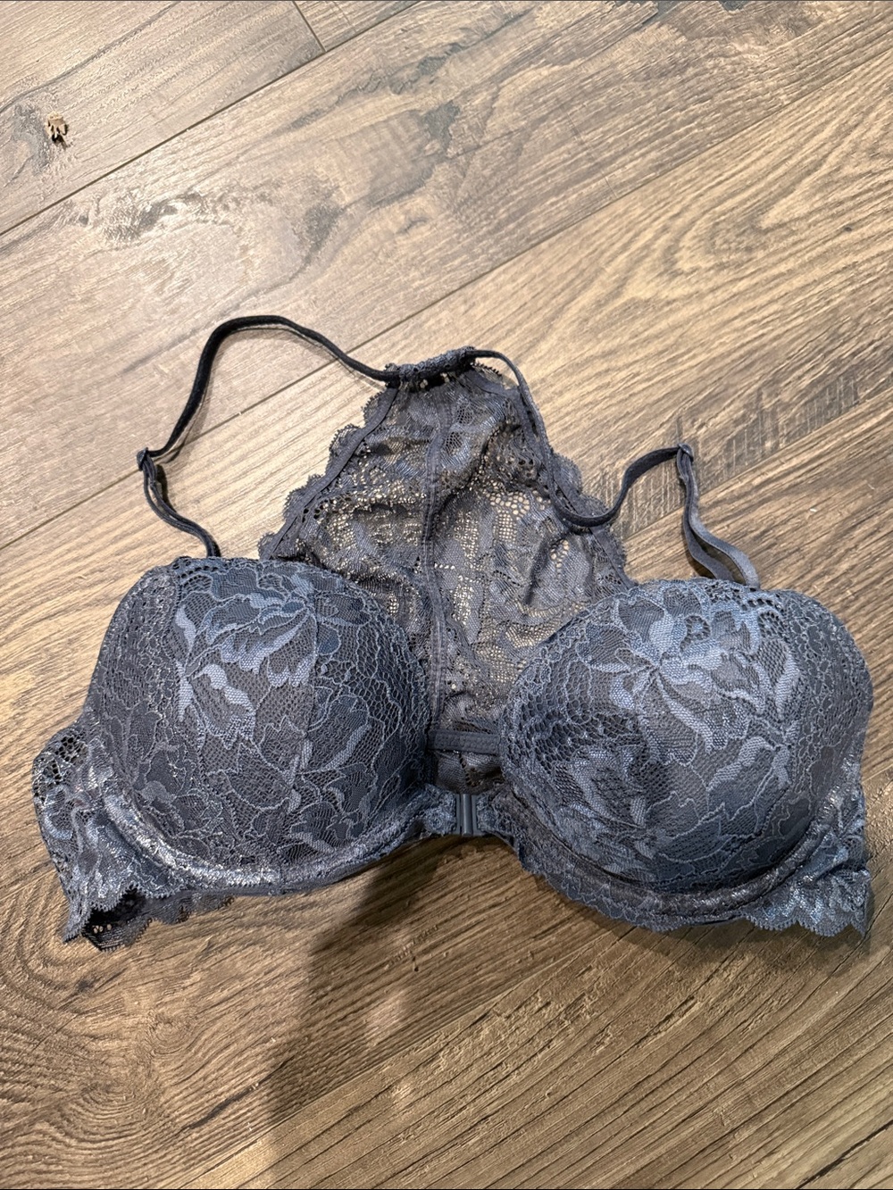 Victoria's Secret Lace Racerback Push-Up Bra - Slate
